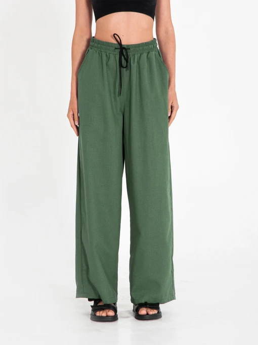 Брюки IJ модель wide-linen-haki Фото