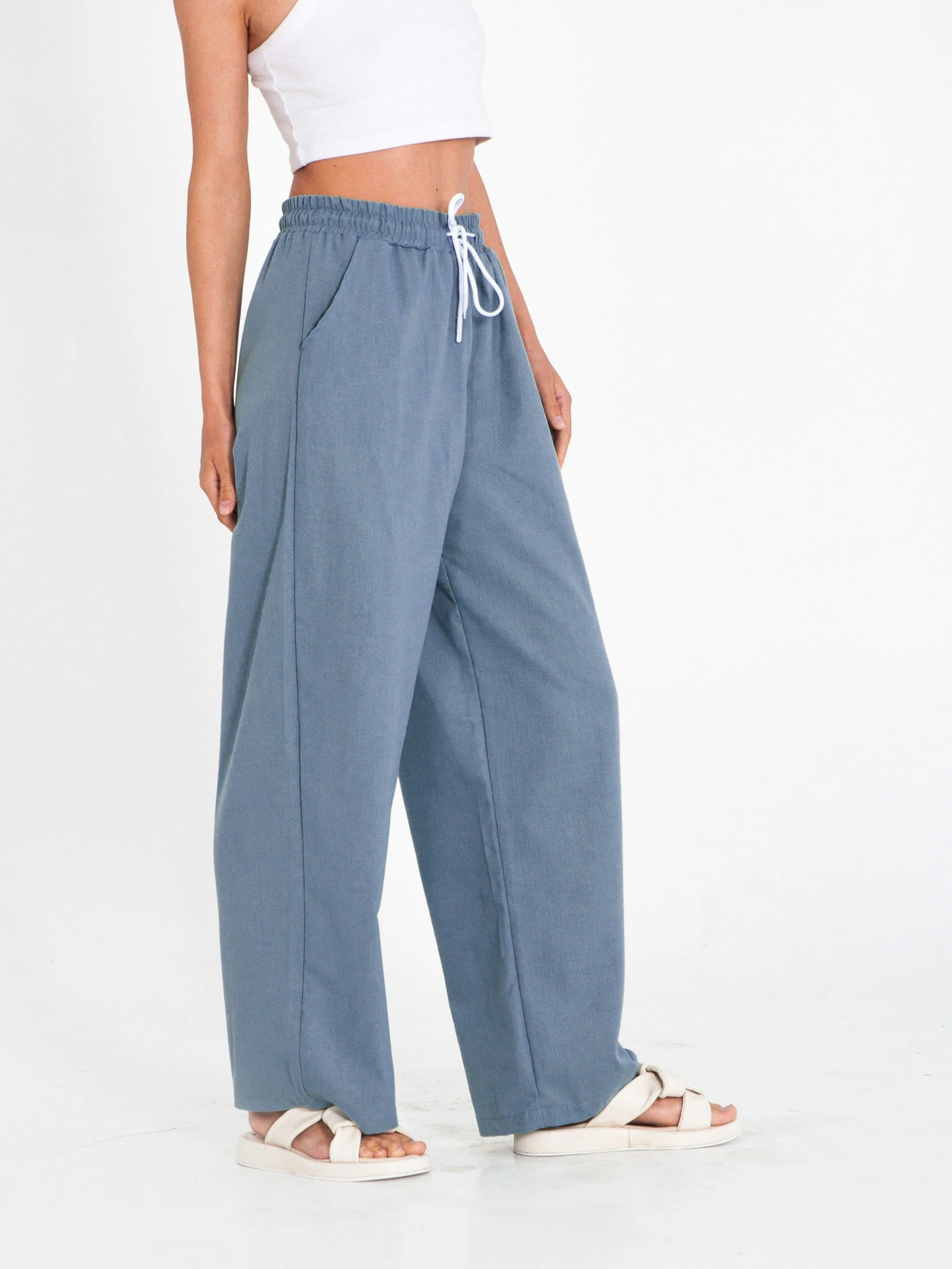 Брюки IJ модель wide-linen-blue Брюки IJ модель wide-linen-blue Фото