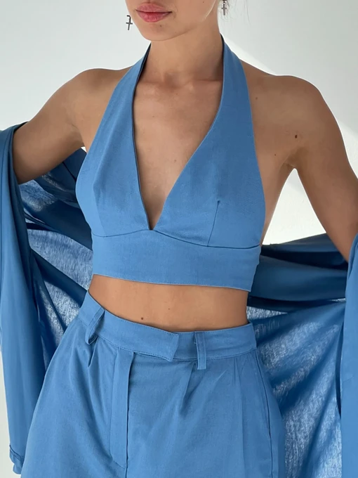 Футболки і поло IJ модель bra-linen-blue Фото
