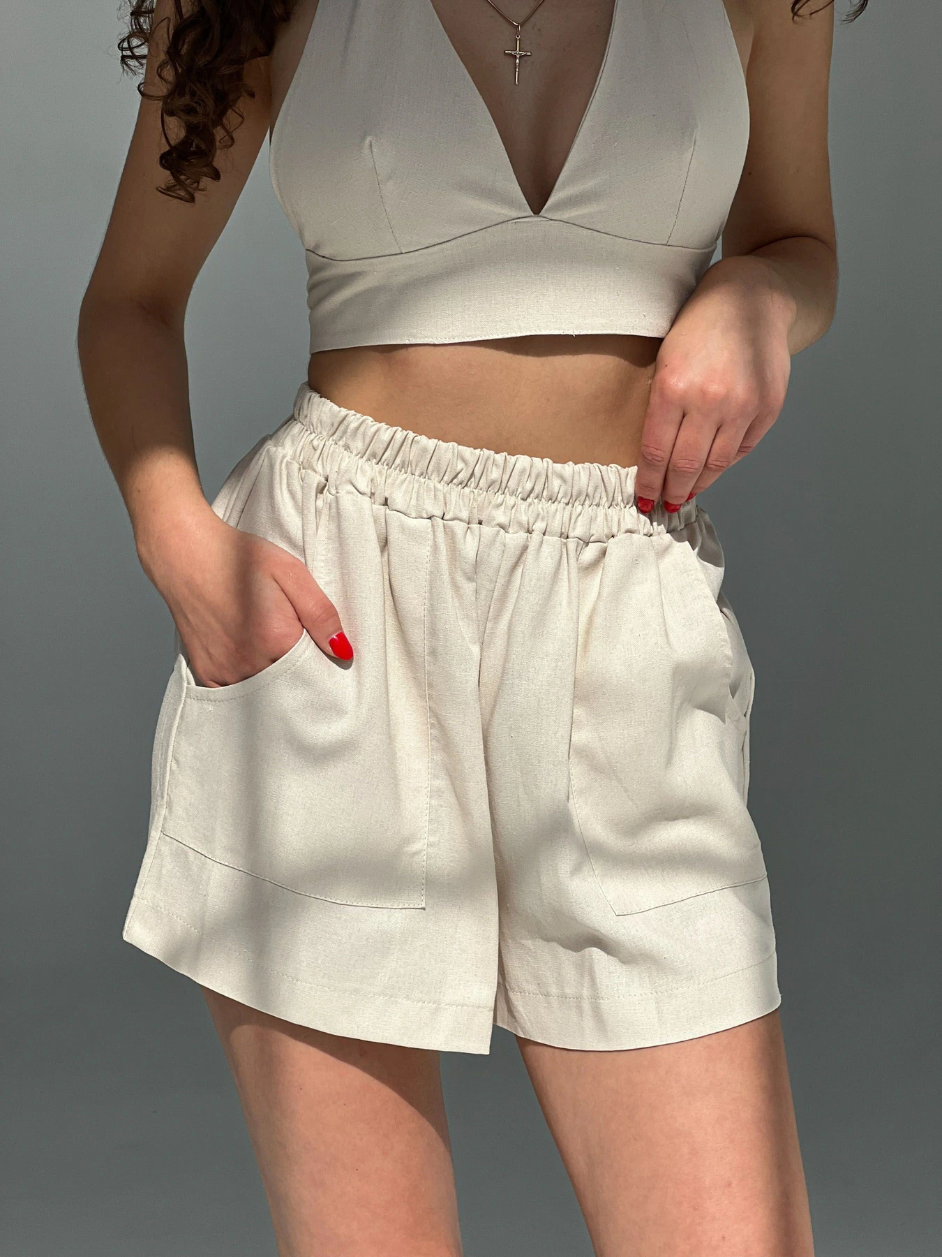Шорти IJ модель short-1905-bej Шорти IJ модель short-1905-bej Фото