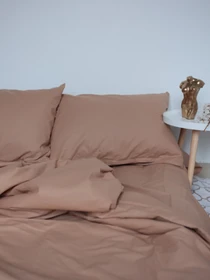 Комплект постельного белья с ткани Ранфорс Карамельного цвета BedclozZzes модель 10143 Фото