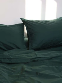 Комплект постільної білизни з тканини Ранфорс Темно-зеленого кольору BedclozZzes модель 7656 Фото