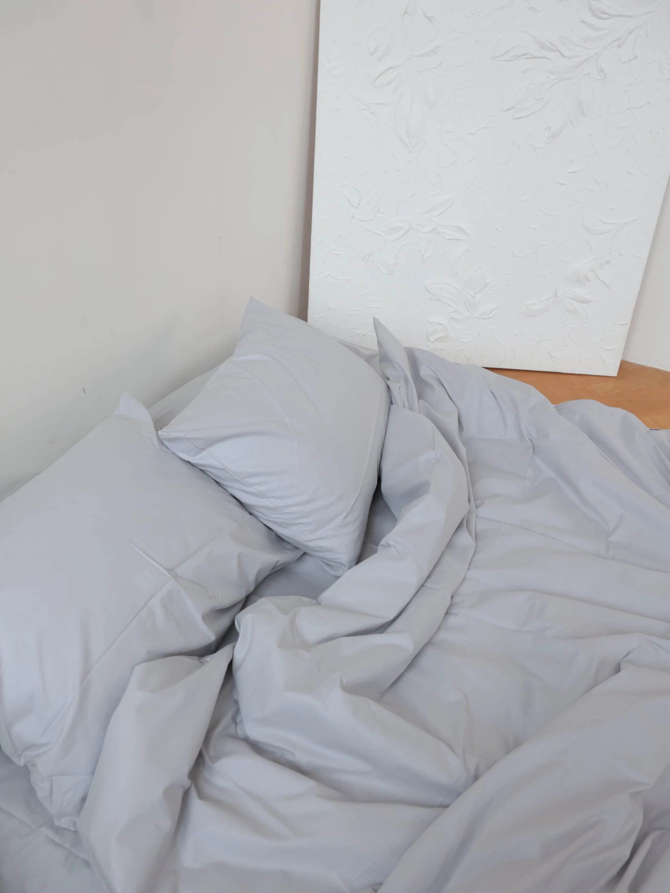 Комплект постельного белья с ткани Ранфорс Светло-серого цвета BedclozZzes модель 7277 Фото
