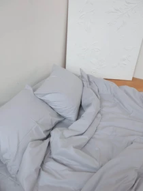 Комплект постельного белья с ткани Ранфорс Светло-серого цвета BedclozZzes модель 7277 Фото