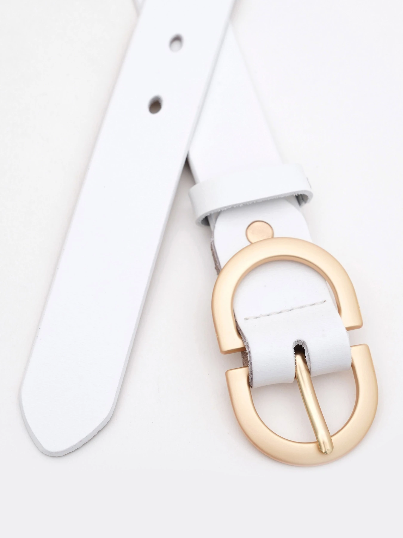 Ремни Borsa Leather модель CV1ZK105-goldwhite Фото