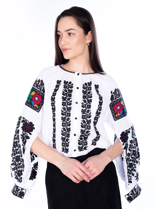 Лляна Жіноча Вишита сорочка Едельвіка фото 3