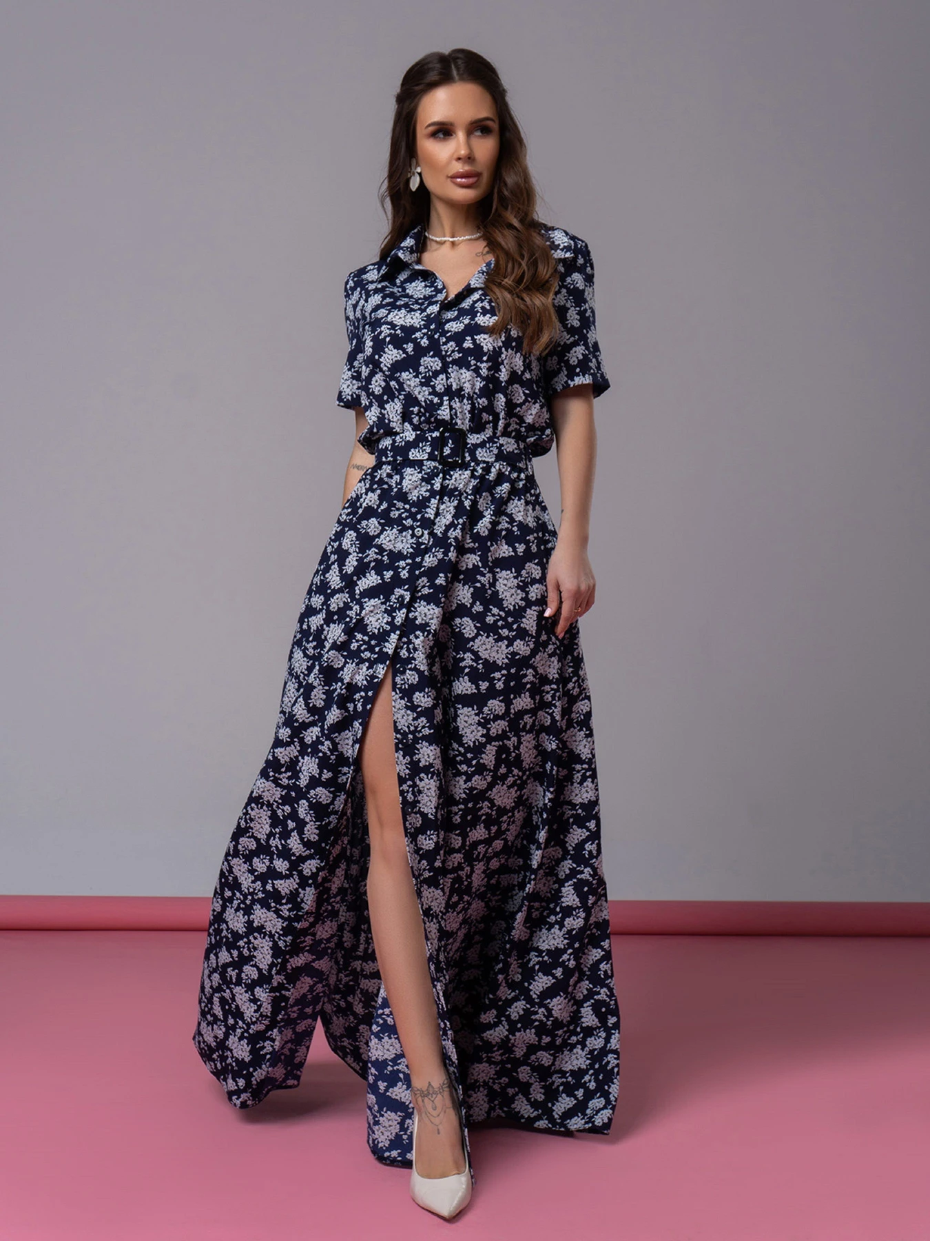 Платья ISSA Plus модель 14597_синий Платья ISSA Plus модель 14597_синий Фото