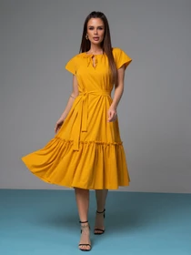 Сукні ISSA Plus модель 13955_горчичный Фото