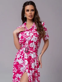 Сукні ISSA Plus модель 14596_белый_малиновый Фото
