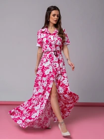 Сукні ISSA Plus модель 14596_белый_малиновый Фото