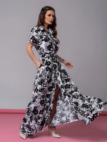 Сукні ISSA Plus модель 14596_черный_белый Фото