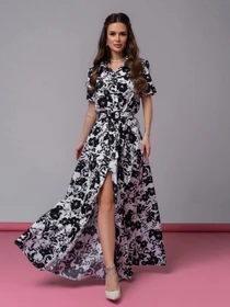 Сукні ISSA Plus модель 14596_черный_белый Фото