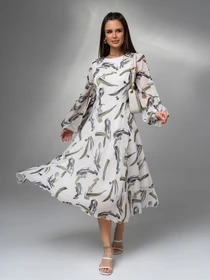 Сукні ISSA Plus модель 14617_белый_оливковый Фото