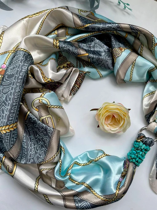 MyScarf Хустка колір блакитний фото 2