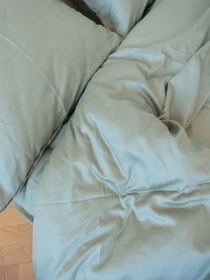 Комплект постельного белья с ткани Сатин Оливковый цвет BedclozZzes модель 4233 Фото