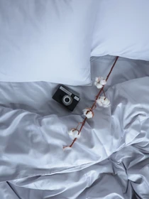 Комплект постельного белья с ткани Сатин Светло-серый цвет BedclozZzes модель 7423 Фото