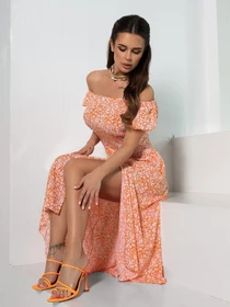 Платья ISSA Plus модель 14645_оранжевый Фото