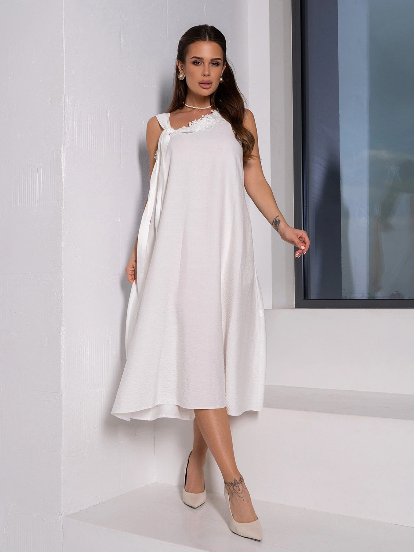 Платья ISSA Plus модель 14666_молочный Платья ISSA Plus модель 14666_молочный Фото