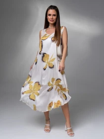 Сукні ISSA Plus модель 14616_белый_горчичный Фото