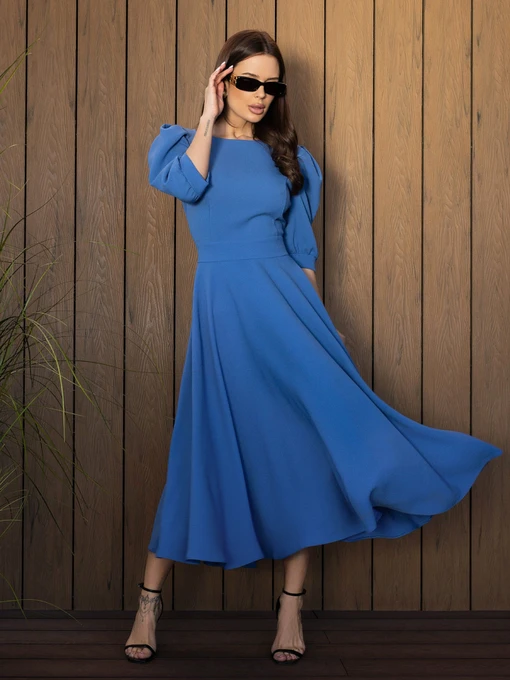 Платья ISSA Plus модель 14527_голубой Фото
