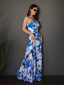 Платья ISSA Plus модель 14679_белый_голубой Фото