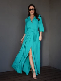 Платья ISSA Plus модель 14686_бирюзовый Фото