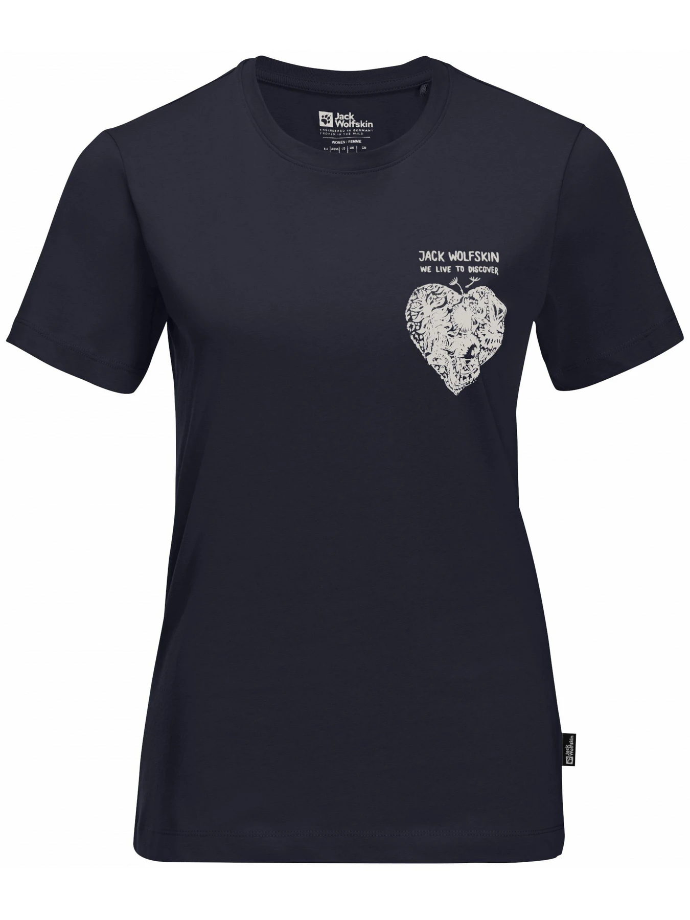 Футболки и поло Jack Wolfskin Discover heart t w модель 1809701_1010 Фото