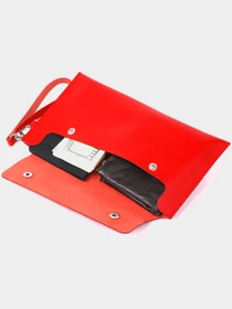 Жіноча шкіряна тревел-косметичка Shvigel Червоний Shvigel модель bag24_16421 Фото