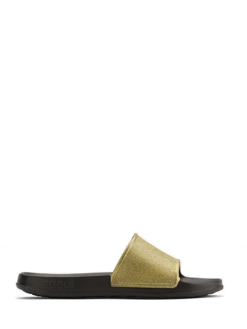 Шлёпанцы COQUI модель 7082 Black/Gold glitter Фото