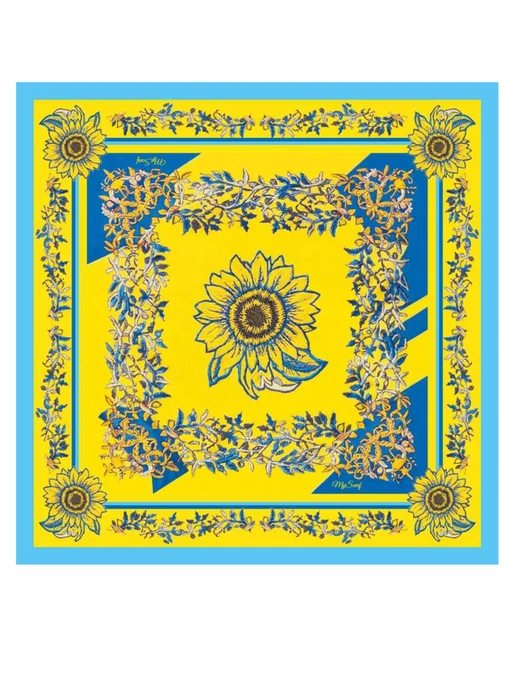 MyScarf Хустка колір синьо-жовтий фото 3
