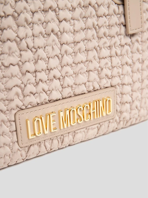 Moschino Шопер колір бежевий фото 3