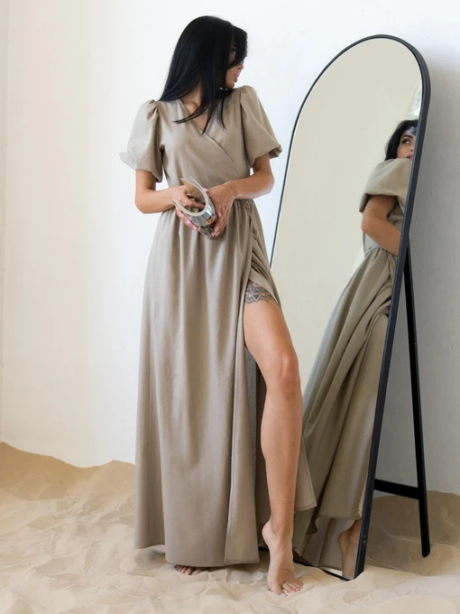 Лляна Жіноча Сукня максі Jadone Fashion фото 2