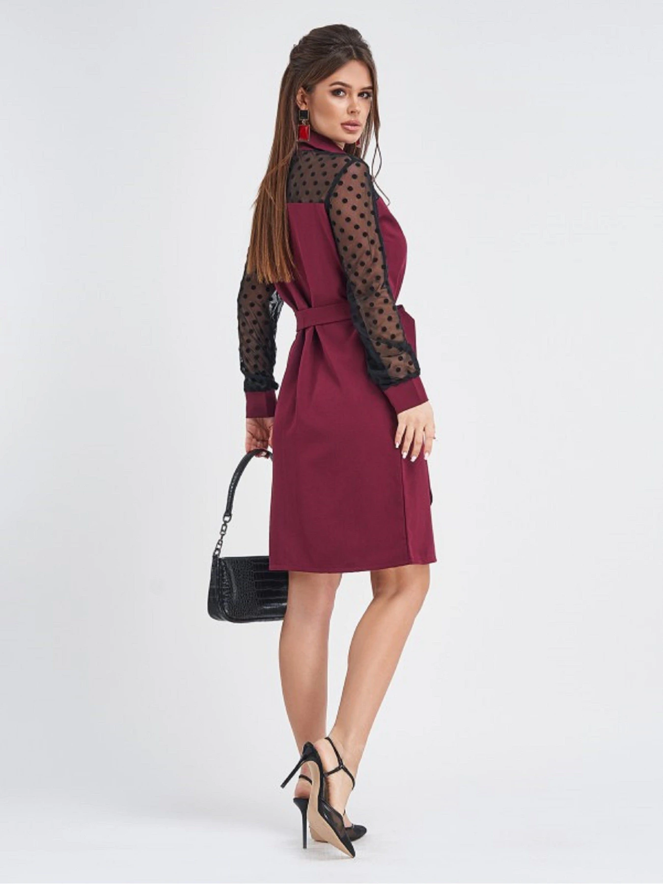 Платья ISSA Plus модель 11282_бордовый Платья ISSA Plus модель 11282_бордовый Фото