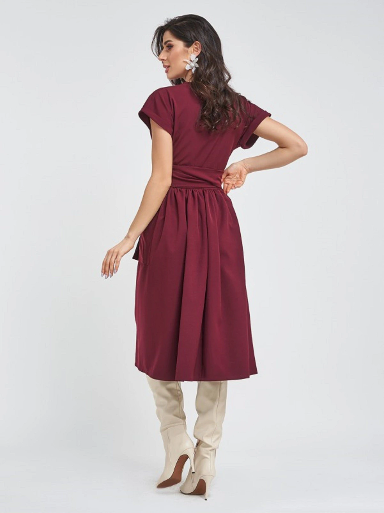 Платья ISSA Plus модель 11417_бордовый Платья ISSA Plus модель 11417_бордовый Фото