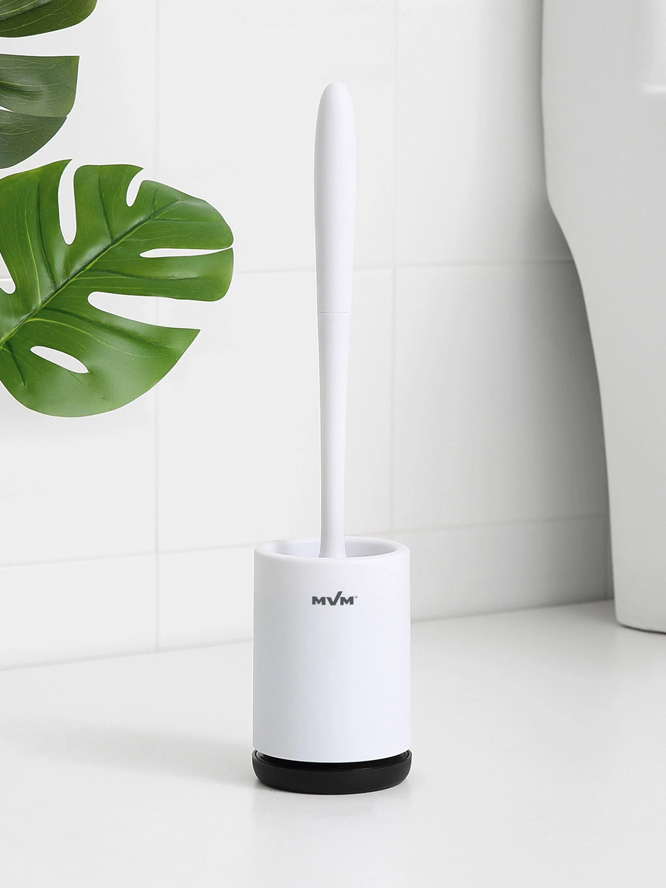Ершик с силиконовой щеткой напольный белый с черным MBM HOME модель BP-13 WHITE/BLACK Ершик с силиконовой щеткой напольный белый с черным MBM HOME модель BP-13 WHITE/BLACK Фото