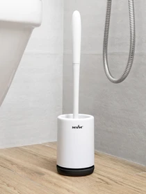 Йоржик з силіконовою щіткою підлоговий білий з чорним MBM HOME модель BP-13 WHITE/BLACK Фото