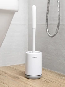 Йоржик з силіконовою щіткою підлоговий білий з сірим MBM HOME модель BP-13 WHITE/GRAY Фото