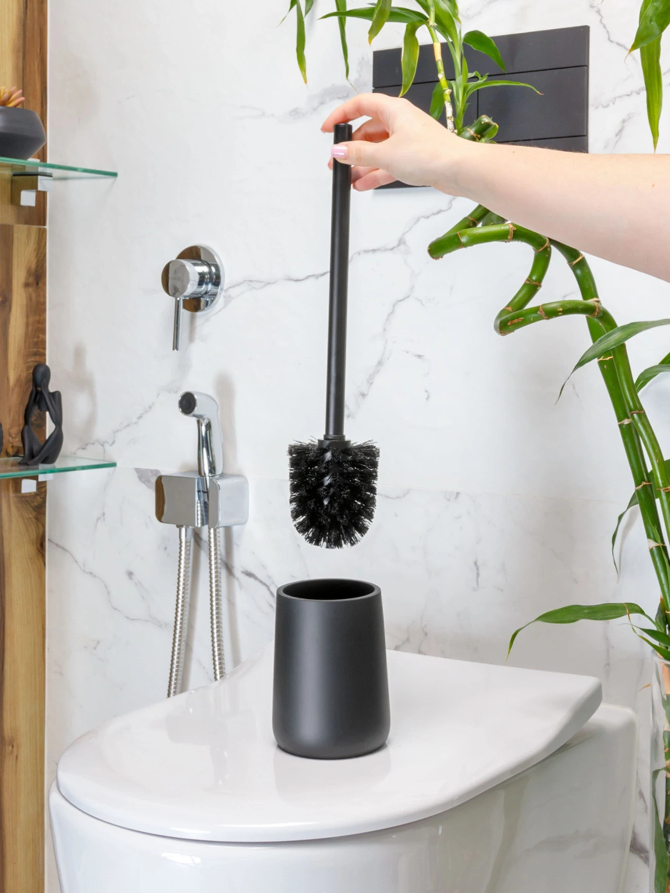 Йоржик для унітазу чорний Richmond MBM HOME модель BA-10 BLACK Фото
