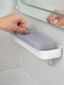 Мильниця клейка подвійна з гачками біла MBM HOME модель BP-11 WHITE Фото