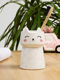 Подставка для зубных щеток и пасты белая Cute Cat MBM HOME модель BA-21 WHITE Фото