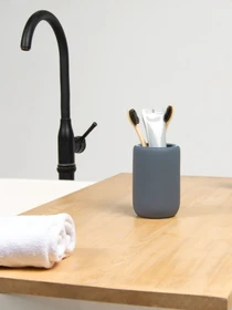 Подставка для зубных щеток и пасты серая Milan MBM HOME модель BA-22 GRAY Фото