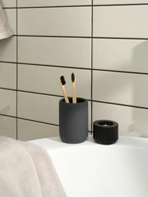 Подставка для зубных щеток и пасты серая Milan MBM HOME модель BA-22 GRAY Фото