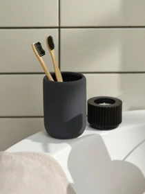 Подставка для зубных щеток и пасты серая Milan MBM HOME модель BA-22 GRAY Фото