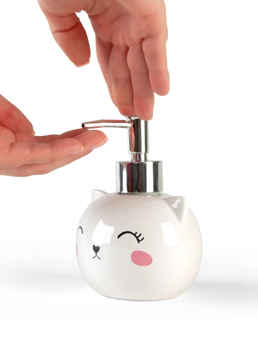 Диспенсер для рідкого мила білий Cute Cat MBM HOME модель BA-19 WHITE Фото