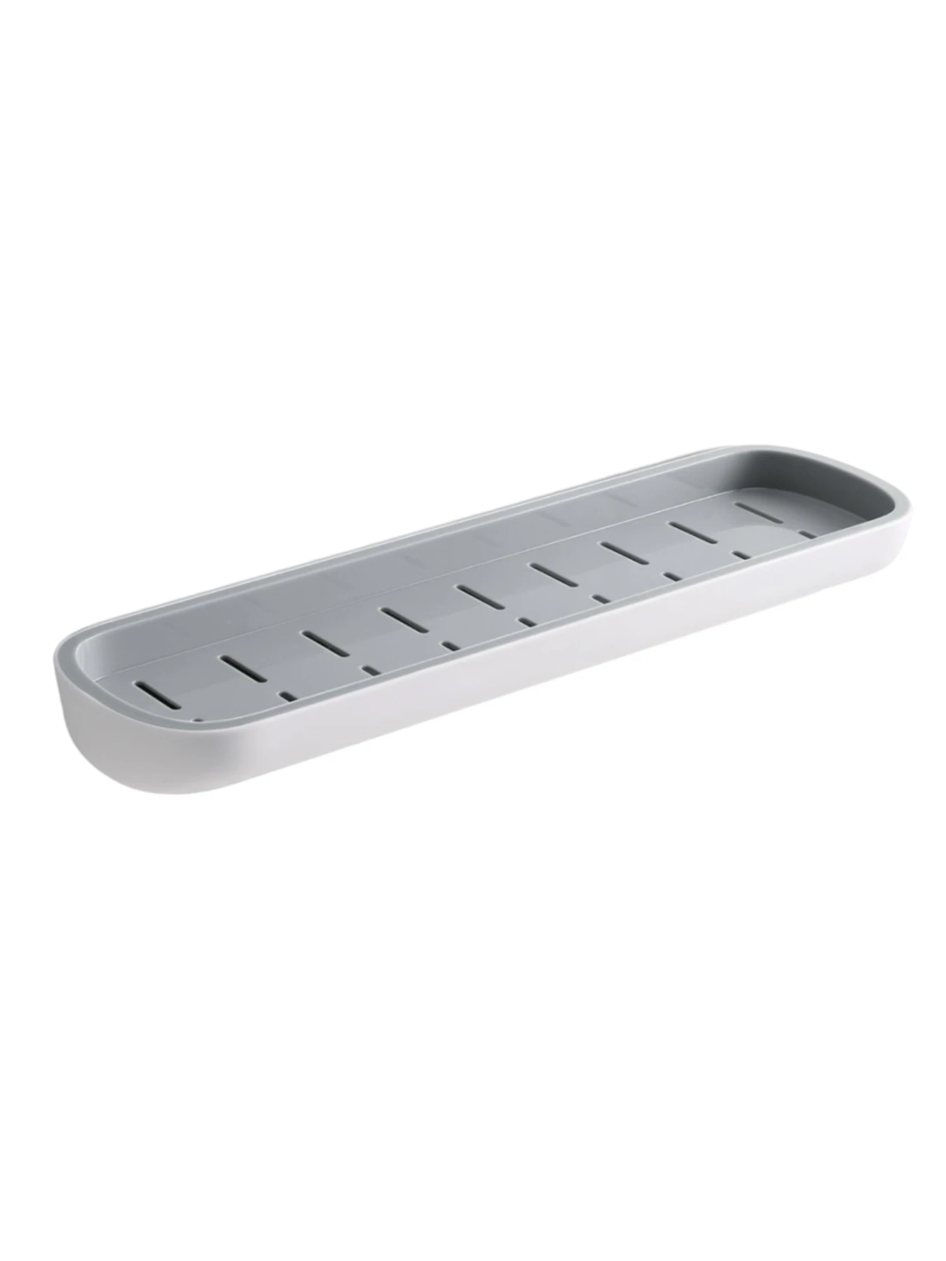 Полиця велика клейка біла з сірим MBM HOME модель BP-18 WHITE/GRAY Фото
