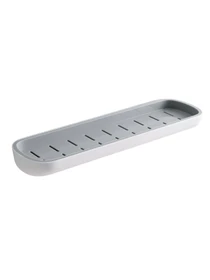 Полиця велика клейка біла з сірим MBM HOME модель BP-18 WHITE/GRAY Фото