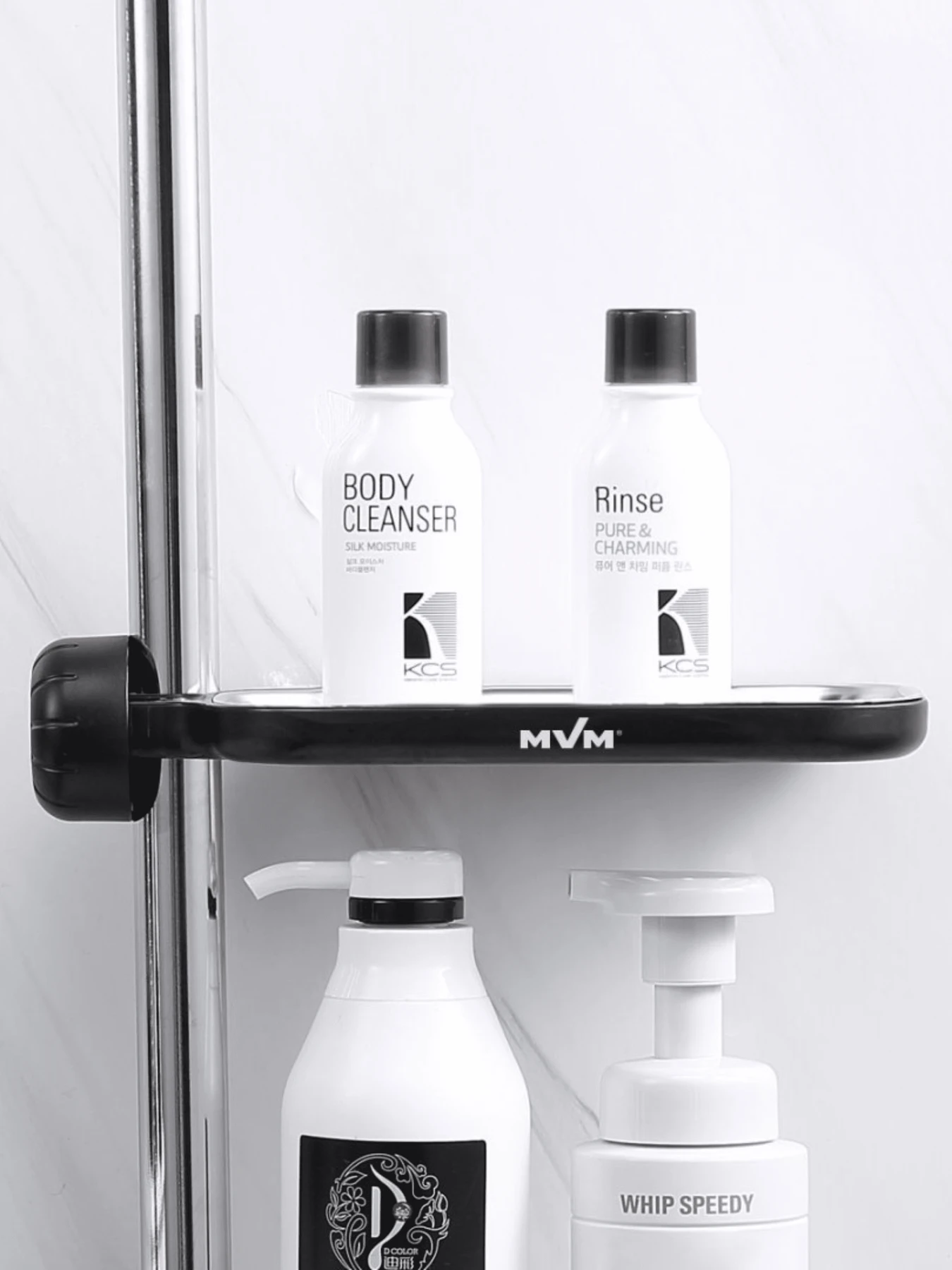 Полка на душевую штангу и смеситель с фиксатором черная MBM HOME модель BP-22 BLACK Полка на душевую штангу и смеситель с фиксатором черная MBM HOME модель BP-22 BLACK Фото