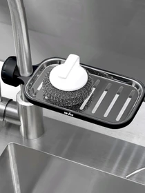 Полка на душевую штангу и смеситель с фиксатором черная MBM HOME модель BP-22 BLACK Фото