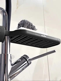 Полка на душевую штангу и смеситель с фиксатором черная MBM HOME модель BP-22 BLACK Фото