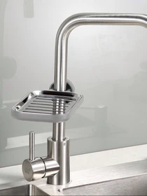 Полка на душевую штангу и смеситель с фиксатором серая MBM HOME модель BP-22 GRAY Фото